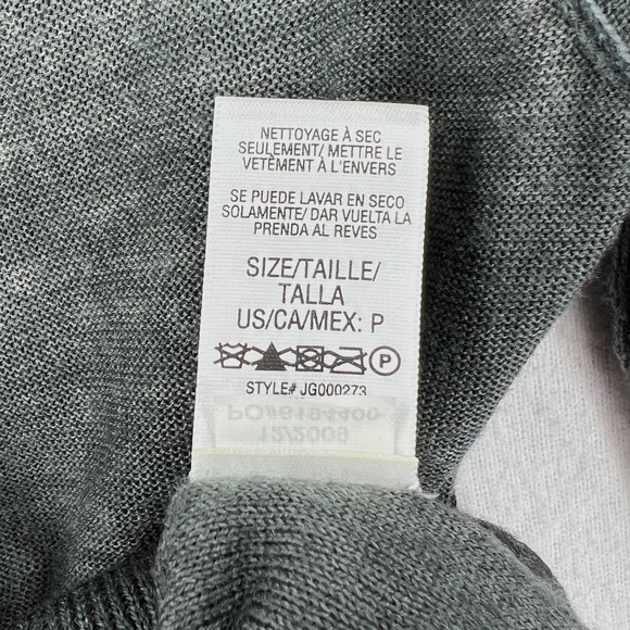 JUICY COUTURE Cardigan Sweater Womens XS Gray Merino Wool Ruffle One Button - Picture 12 of 16